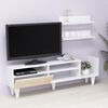 Homemania TV-Schrank-Set Lena 148,2x29,5x45 cm Wei&szlig; und Eichen-Optik