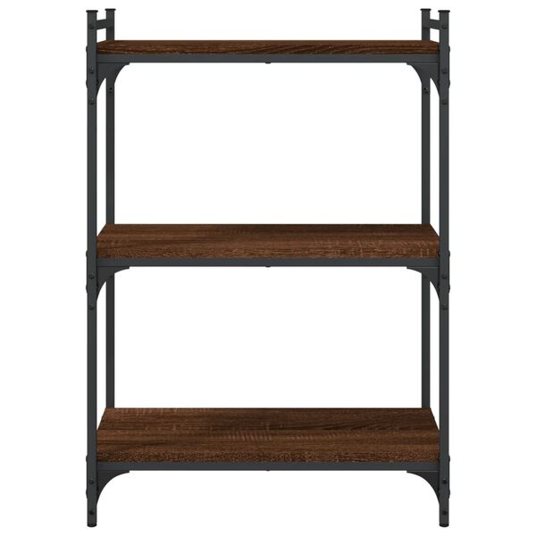 vidaXL B&uuml;cherregal 3 B&ouml;den Braun Eichen-Optik 60x30x86cm Holzwerkstoff