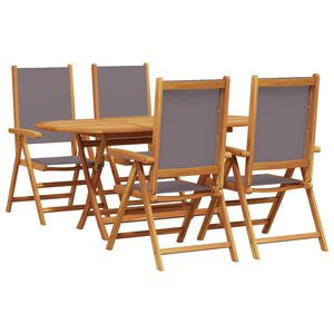 vidaXL Garten Essgruppe 5 pcs Anthrazit Massivholz Akazie