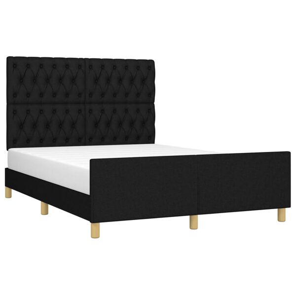 vidaXL Bettgestell ohne Matratze Schwarz 140x190 cm Stoff