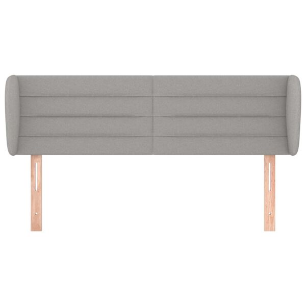 vidaXL Kopfteil mit Ohren Hellgrau 147x23x78/88 cm Stoff