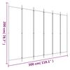 vidaXL 6-tlg. Paravent Schwarz 300x200 cm Stoff