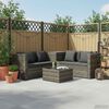 vidaXL 4-tlg. Garten-Lounge-Set mit Kissen Poly Rattan Grau