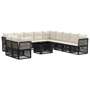 vidaXL Gartensofa-set 12 stk. Schwarz Poly-Rattan