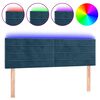 vidaXL LED Kopfteil Dunkelblau 144x5x78/88 cm Samt