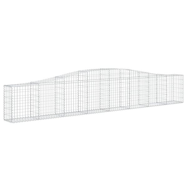 vidaXL Gabionen mit Hochbogen 10 Stk. 400x30x60/80 cm Verzinktes Eisen