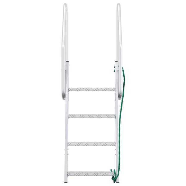 vidaXL 4-Stufen Dockleiter Silber 58 x 77 x 166 cm Aluminium