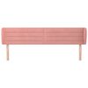 vidaXL Kopfteil mit Ohren Rosa 203x23x78/88 cm Samt