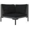 vidaXL Gartensofa mit Kissen Halbrundes Poly Rattan