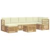 vidaXL Outdoor-Sofagarnitur 8 stk. Wei&szlig; und Creme Polyester