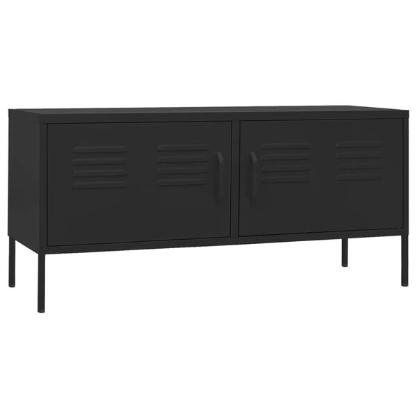 vidaXL TV-Schrank Schwarz 105x35x50 cm Stahl