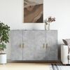 vidaXL Wandschr&auml;nke 2 Stk. Betongrau Holzwerkstoff