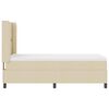 vidaXL LED Boxspringbett mit Matratze Creme 90 x 190 cm Stoff