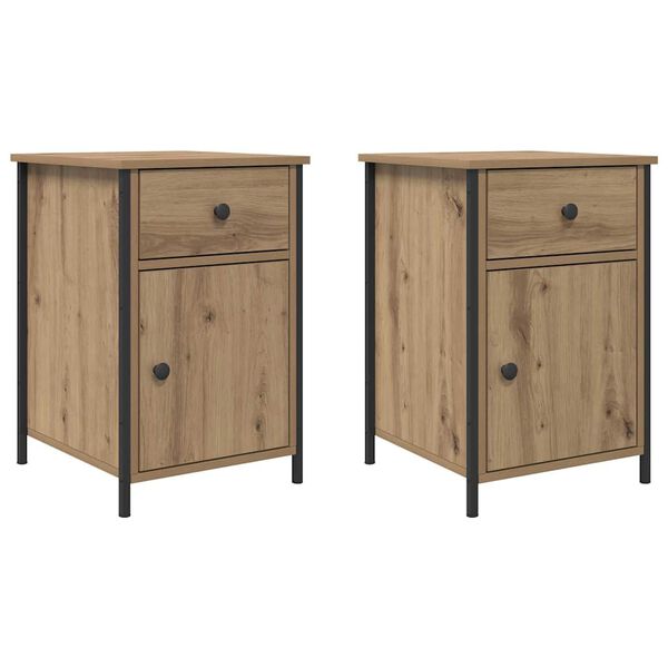 vidaXL Nachttisch 2 pcs Artisan-Eiche 40 x 42 x 60 cm Holzwerkstoff