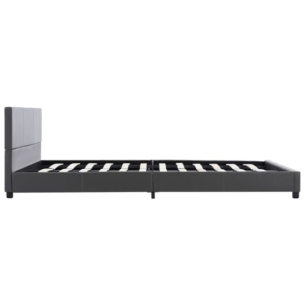 vidaXL Bettgestell Grau Kunstleder 120x200 cm