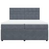 vidaXL Boxspringbett mit Matratze Dunkelgrau 200x200 cm Samt