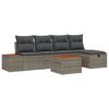 vidaXL Garten-Sofa-Set mit Kissen 6 pcs Grau Poly Rattan