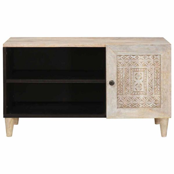 vidaXL TV-Einheiten mit Regal Wei&szlig; 80 x 33 x 46 cm Holzwerkstoff