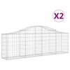 vidaXL Gabionen mit Hochbogen 2 Stk. 200x30x60/80 cm Verzinktes Eisen