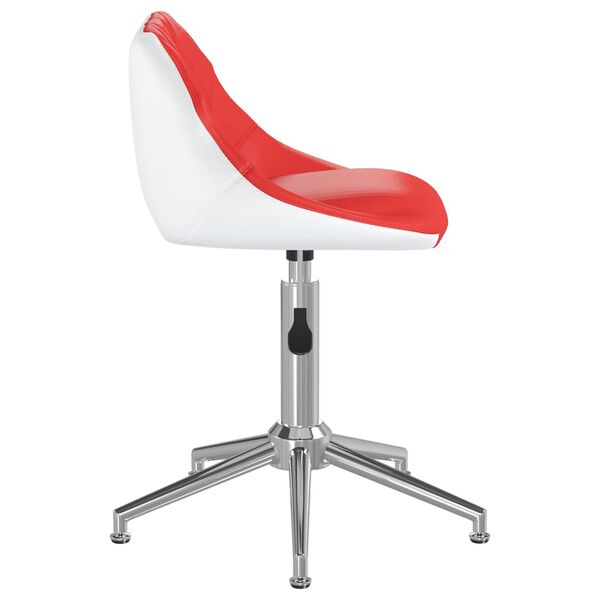 vidaXL Esszimmerst&uuml;hle 4 Stk. Drehbar Rot und Wei&szlig; Kunstleder