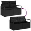 vidaXL Sofa Set mit Kissen mit Speicher 11 pcs Schwarz Poly-Rattan