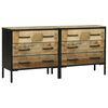 vidaXL Sideboards 70 x 35 x 70 cm Braun Raues Mango-Massivholz