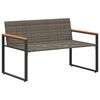 vidaXL Bank mit Kissen Grau und Dunkelgrau 115 x 65 x 72 cm Rattan