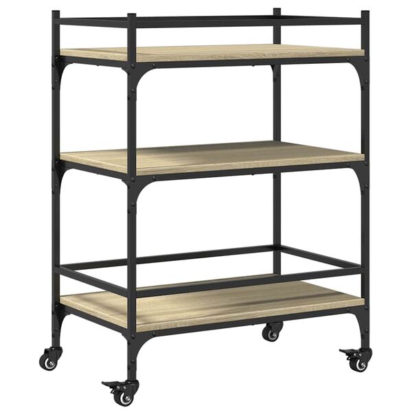 vidaXL K&uuml;chenwagen Sonoma-Eiche 65x40x86,5 cm Holzwerkstoff