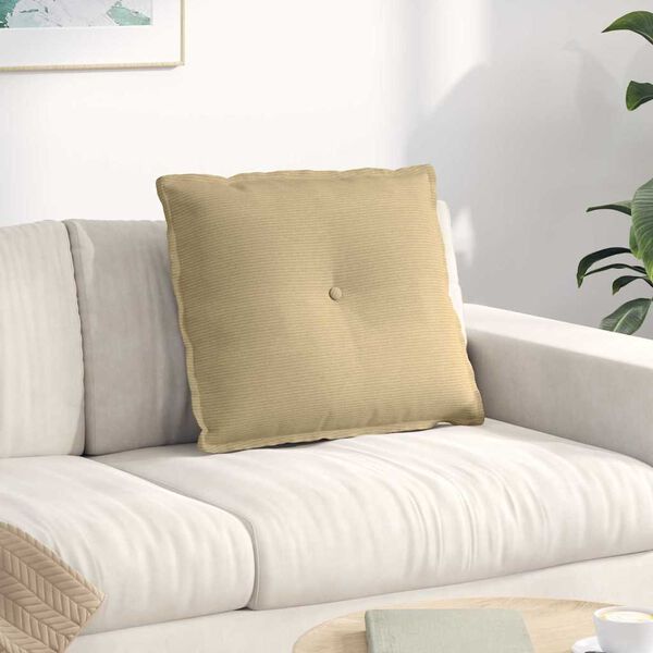 vidaXL R&uuml;ckenkissen Grau-Gr&uuml;n 60 x 50 cm Cordstoff