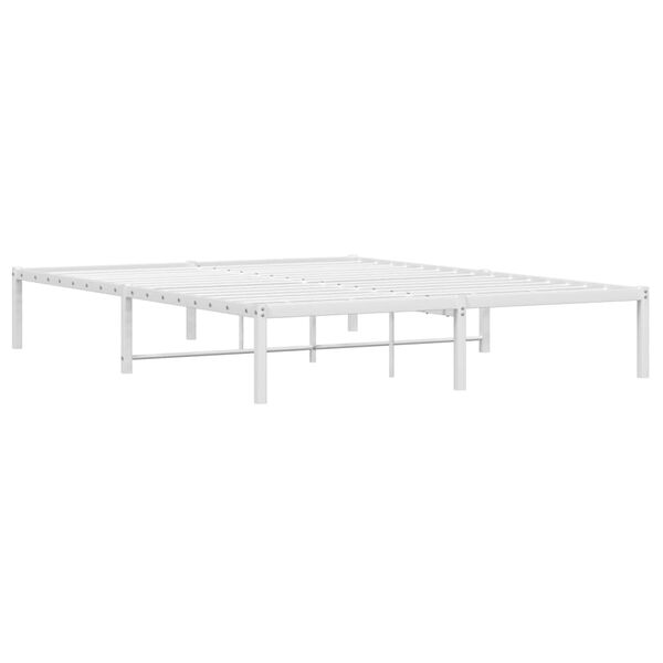 vidaXL Bettgestell Metall Wei&szlig; 150x200 cm