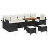 vidaXL Gartensofa-set mit Kissen 10 pcs Schwarz Poly-Rattan