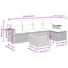 vidaXL 6-tlg. Garten-Sofagarnitur mit Kissen Schwarz Poly Rattan