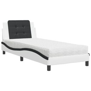 vidaXL Bettgestell ohne Matratze "Zadar" Wei&szlig; und Schwarz 90x190 cm Kunstleder