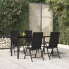 vidaXL 5-tlg. Garten-Essgruppe Schwarz Poly Rattan