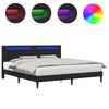 vidaXL Bettrahmen mit LED-Lichtleisten Schwarz 200 x 200 cm Kunstleder