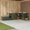 vidaXL K&uuml;chenaufbewahrung mit Regal Olive Gr&uuml;n 60 x 50 x 92 cm Stahl