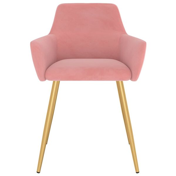 vidaXL Esszimmerst&uuml;hle 2 Stk. Rosa Samt