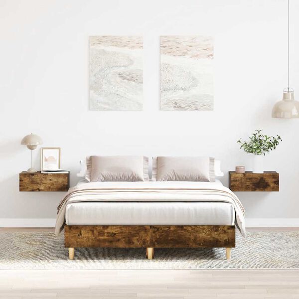 vidaXL Bettgestell ohne Matratze R&auml;uchereiche 120x190 cm Holzwerkstoff