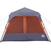 vidaXL Familienzelt 9 Personen Grau Orange Quick Release Wasserdicht