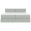 vidaXL Bett mit LED-Lichtleisten Hellgrau 180 x 200 cm Samt