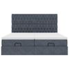 vidaXL Ottoman-Bett mit Matratzen & LEDs Dunkelgrau 160x200 cm Samt