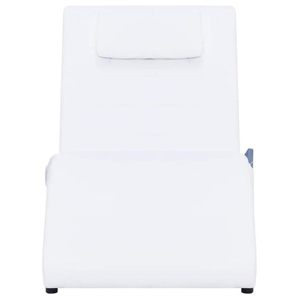 vidaXL Massage-Chaiselongue mit Kissen Weiß Kunstleder