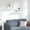 vidaXL Schweberegale 2 Stk. Hochglanz-Wei&szlig; 60x23,5x3,8 cm MDF