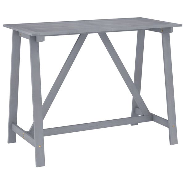 vidaXL 7-tlg. Garten-Bar-Set Grau Massivholz Akazie