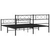 vidaXL Bettgestell mit Kopf- und Fu&szlig;teil Metall Schwarz 183x213 cm