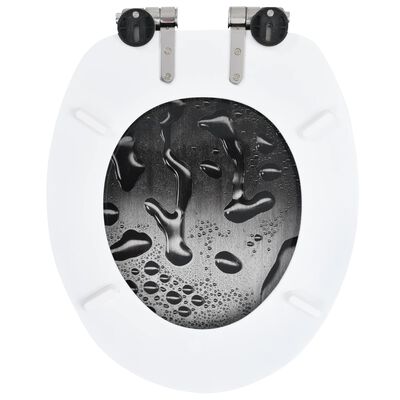 vidaXL Toilettensitze 2 Stk. Soft-Close-Deckel MDF Wassertropfendesign