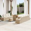 vidaXL Gartensofa-set mit Kissen mit Speicher 10 pcs Beige Poly Rattan