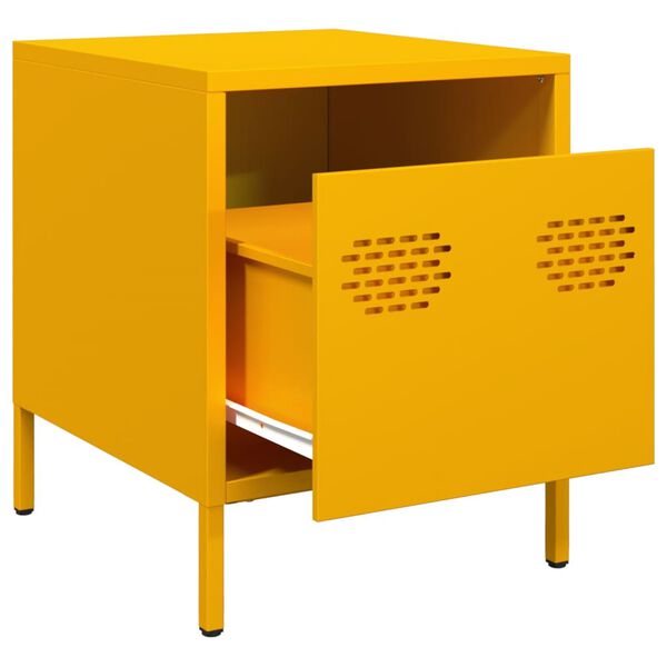 vidaXL Nachttisch Senfgelb 35x39x43,5 cm Stahl