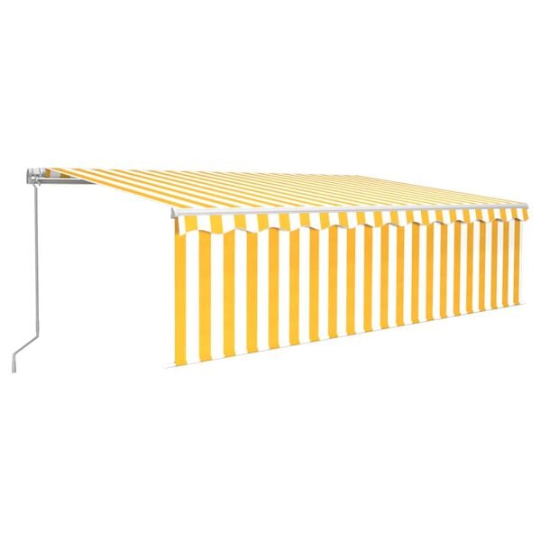 vidaXL Markise Manuell Einziehbar mit Rollo 5x3 m Gelb & Wei&szlig;