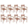 vidaXL Stapelbare Gartenst&uuml;hle 8 Stk. Massivholz Teak